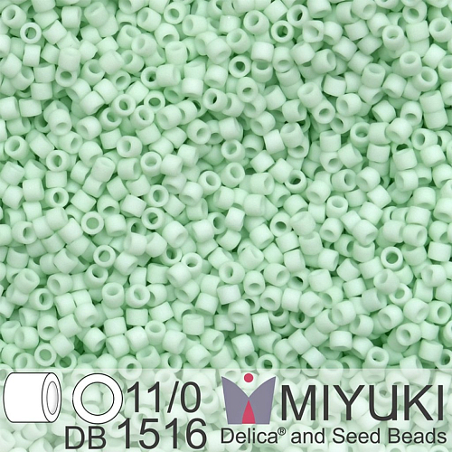 Korálky Miyuki Delica 11/0. Barva Matte Opaque Light Mint DB1516-1 Balení 5g