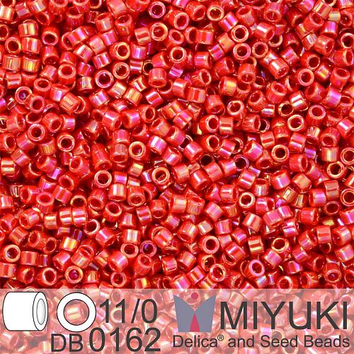 Korálky Miyuki Delica 11/0. Barva Op Red AB  DB0162. Balení 5g
