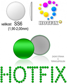 Kovové NAILHEAD HOTFIX nažehlovací polotovary. Velikost SS6 (1,90-2,00mm) Tl.0,6mm. Barva 013 ZELENÁ (lesklá ocelová). Balení 90Ks.