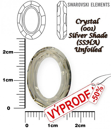 SWAROVSKI ELEMENTS Cosmic Oval Fancy Stone 4137 barva CRYSTAL (001) SILVER SHADE (SSHA) velikost 22x16mm 