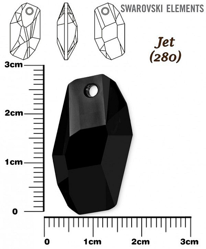 SWAROVSKI 6673 METEOR Pendant barva JET velikost 28mm. 