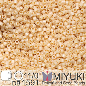 Korálky Miyuki Delica 11/0. Barva Matte Opaque Pear AB DB1591. Balení 5g.