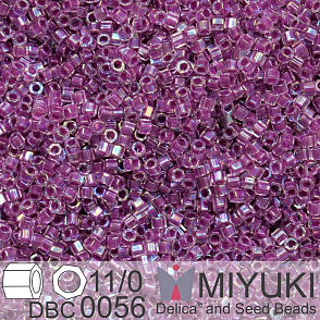 Korálky Miyuki Delica (fazetované) 11/0. Barva Raspberry Lined Crystal AB Cut DBC0056. Balení 5g.