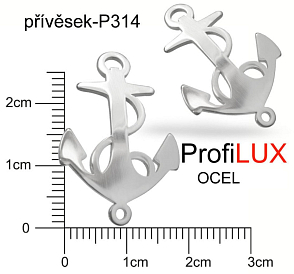 Přívěsek Chirurgická Ocel ozn-P314 přívěsek KOTVA. velikost 29,5x19mm tl.1.2mm. Řada přívěsků ProfiLUX. 