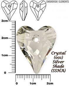 SWAROVSKI Wild Heart Pendant barva CRYSTAL SILVER SHADE velikost 27mm. 