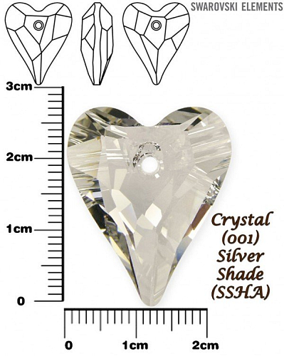 SWAROVSKI Wild Heart Pendant barva CRYSTAL SILVER SHADE velikost 27mm. 