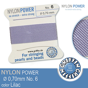 NYLON Power velmi pevná nit GRIFFIN síla nitě 0,70mm barva Lilac
