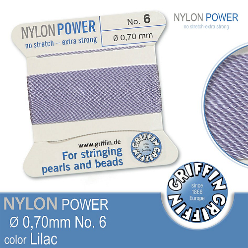 NYLON Power velmi pevná nit GRIFFIN síla nitě 0,70mm barva Lilac