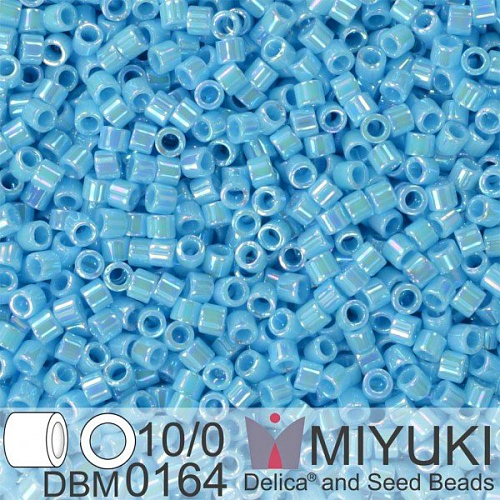 Korálky Miyuki Delica 10/0. Barva Op Turquoise Blue AB  DBM0164. Balení 5g.