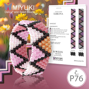 Rukodělná korálková stavebnice MIYUKI. Stavebnice prstenu COLOR Line no. P76