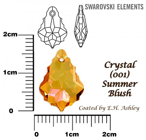 SWAROVSKI Baroque Pendant barva CRYSTAL SUMMER BLUSH velikost 16x11mm.
