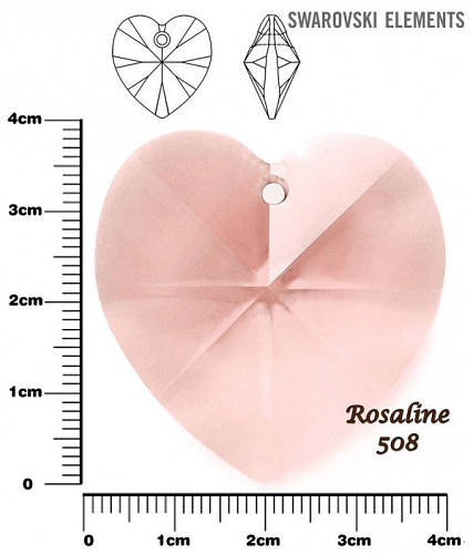 SWAROVSKI Heart Pendant barva ROSALINE velikost 40mm.