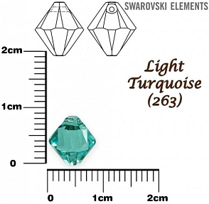 SWAROVSKI PŘÍVÉSKY 6301 barva LIGHT TURQUOISE velikost 8mm. 