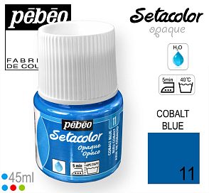 Barva na Textil SETACOLOR OPAQUE Pebeo. barva č. 11 COBALT BLUE. Balení 45ml.