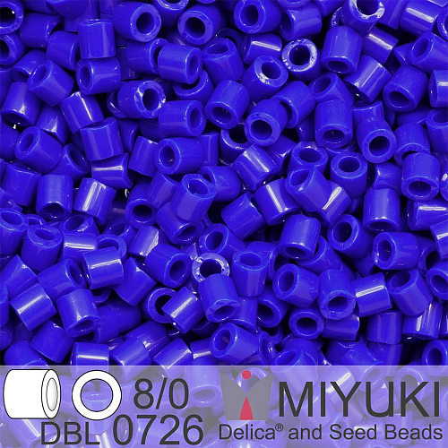 Korálky Miyuki Delica 8/0. Barva Opaque Cobalt DBL0726. Balení 5g.
