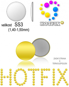 Kovové NAILHEAD HOTFIX nažehlovací polotovary. Velikost SS3 (1,40-1,50mm) Tl.0,6mm. Barva 019 SVĚTLÁ ZLATÁ (lesklá ocelová). Balení 100Ks.