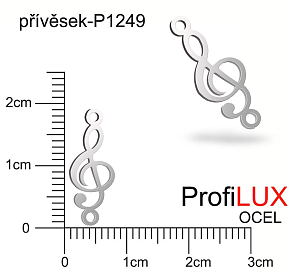 Přívěsek Ocel ozn-P1249 HOUSLOVÝ Klíč 2x očko  velikost 18x7,5mm tl.1,2mm. Řada přívěsků ProfiLUX