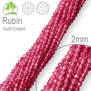 Korálky z minerálů Rubín Fazetovaný přírodní polodrahokam. Velikost pr.2mm. Balení 190Ks.