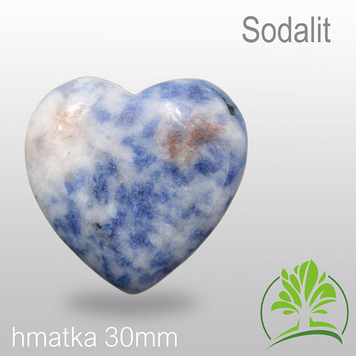 Minerály HMATKY tvar Srdce velikost 30mm Sodalit