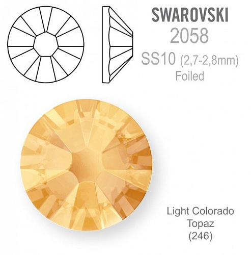 SWAROVSKI 2058 XILION Rose FOILED velikost SS10 barva Light Colorado Topaz