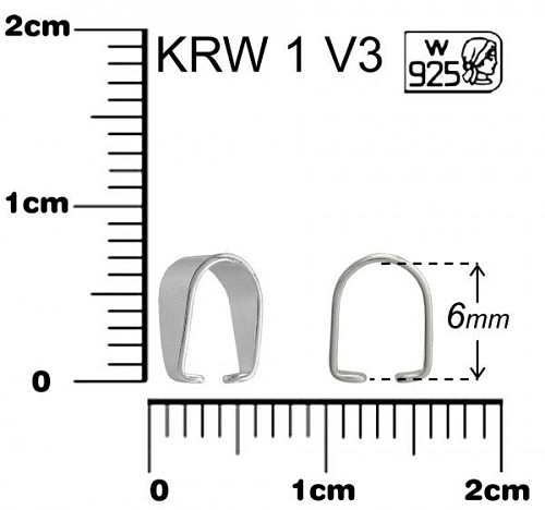 ŠLUPNA ozn.KRW 1 V3. Materiál STŘÍBRO AG925.váha 0,19g.