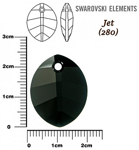 SWAROVSKI Pure Leaf Pendant barva JET velikost 23mm.