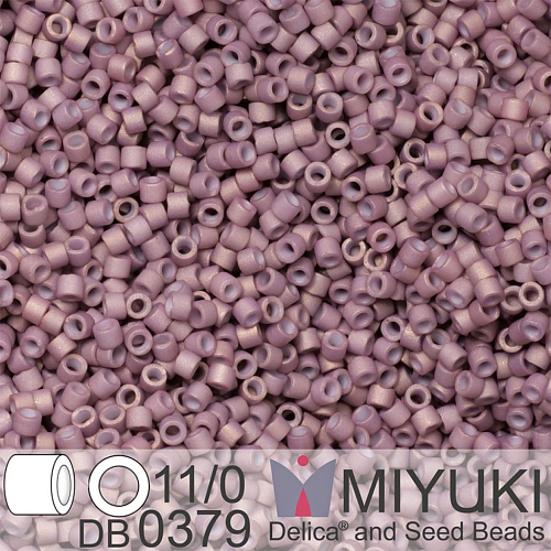 Korálky Miyuki Delica 11/0. Barva Matte Opaque Dusty Mauve Luster DB0379. Balení 5g.