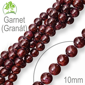 Korálky z minerálů Garnet (Granát) přírodní polodrahokam. Velikost pr.10mm. Balení 8Ks.