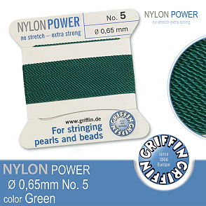 NYLON Power velmi pevná nit GRIFFIN síla nitě 0,65mm Barva Green