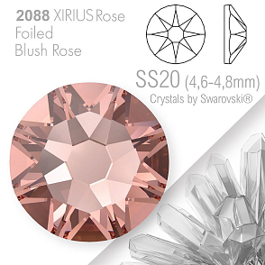 SWAROVSKI  XIRIUS Rose 2088 Foiled. Barva Blush Rose velikost SS20 (4,6-4,8mm). Balení 15Ks.
