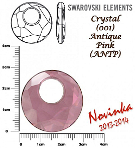 SWAROVSKI VICTORY Pendant 6041 barva CRYSTAL  ANTIQUE PINK velikost 28mm.