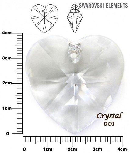 SWAROVSKI Heart Pendant barva CRYSTAL velikost 40mm.