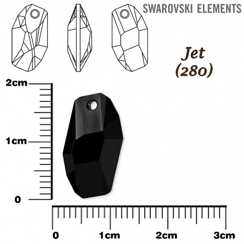 SWAROVSKI 6673 METEOR Pendant barva JET velikost 18mm. 