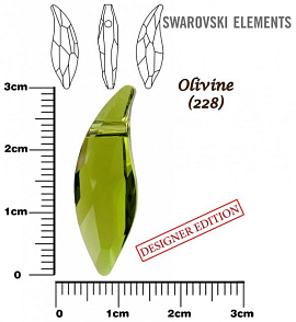 SWAROVSKI Lily Pendant 6904 barva OLIVINE velikost 30mm.