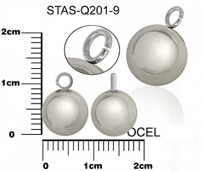 Koncovka otevřené očko Chirurgická ocel ozn.-STAS-Q201-9. velikost pr.9mm