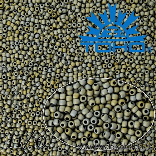 Korálky TOHO tvar ROUND (kulaté). Velikost 11/0. Barva č.613-Matte-Color Iris Gray. Balení 8g