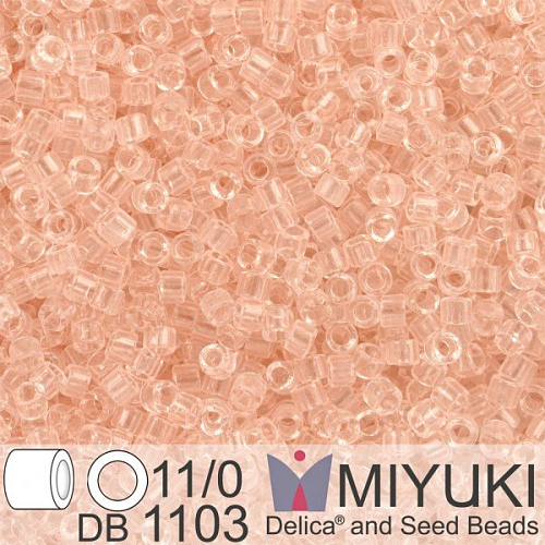 Korálky Miyuki Delica 11/0. Barva Tr Pink Mist DB1103. Balení 5g.