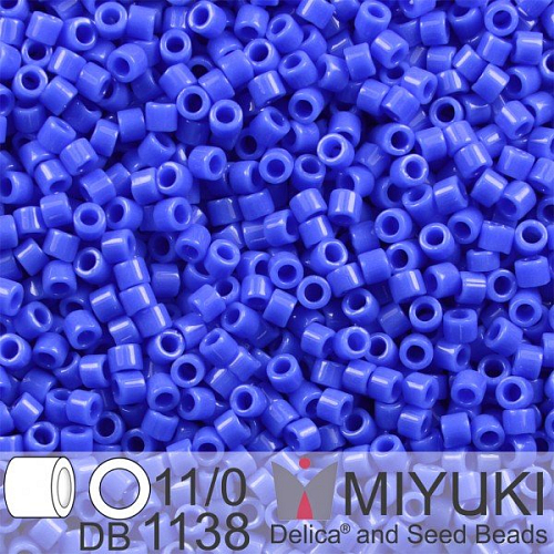 Korálky Miyuki Delica 11/0. Barva Op Cyan Blue DB1138. Balení 5g