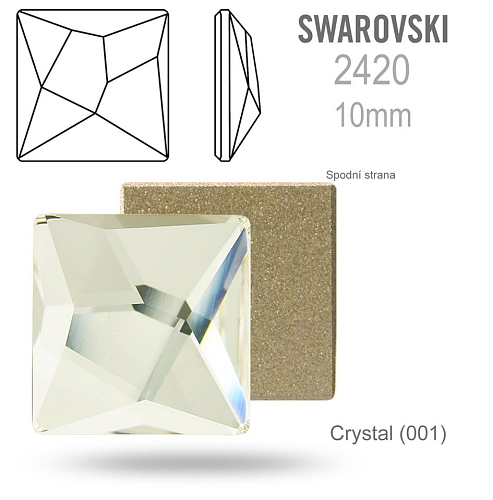 SWAROVSKI Asymmetric Square 2420 barva CRYSTAL 10x10mm