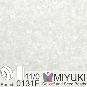 Korálky Miyuki Round 11/0. Barva 0131F Matte Crystal . Balení 5g