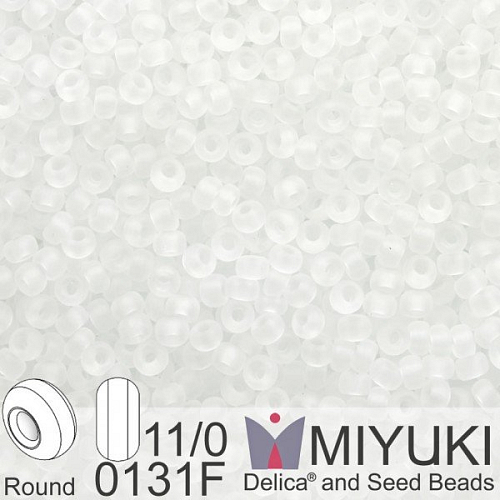 Korálky Miyuki Round 11/0. Barva 0131F Matte Crystal . Balení 5g