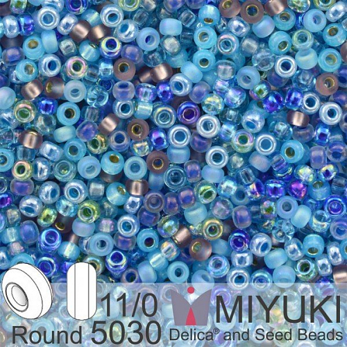 Korálky Miyuki Round 11/0. Barva Aqua Shimmer Mix 5030. Balení 5g.