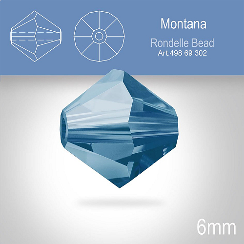 PRECIOSA Bicone MC BEAD (sluníčko) velikost 6mm. Barva MONTANA. Balení 18ks .