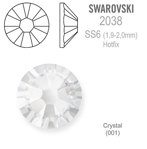 SWAROVSKI XILION rose HOT-FIX velikost SS6 barva CRYSTAL 