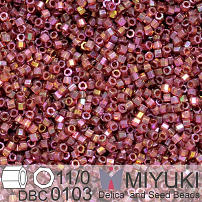 Korálky Miyuki Delica (fazetované) 11/0. Barva Dark Topaz Rainbow Gold Luster Cut DBC0103. Balení 5g.