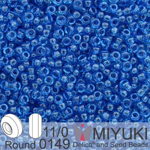 Korálky Miyuki Round 11/0. Barva 0149 Tr Capri Blue . Balení 5g