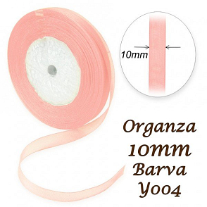 ORGANZA stuha šířka 10mm. Číslo Y004 barva RŮŽOVÁ.