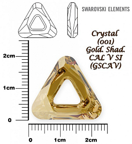 SWAROVSKI ELEMENTS Cosmic Triangle 4737 barva CRYSTAL (001) GOLD. SHAD. CAL V SI (GSCAV) velikost 20mm. 