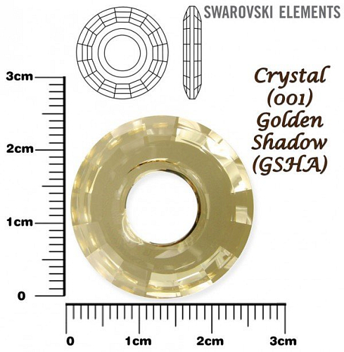 SWAROVSKIbDisk Pendant 6039 barva CRYSTAL GOLDEN SHADOW velikost 25mm.