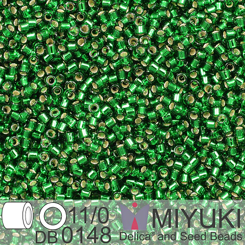 Korálky Miyuki Delica 11/0. Barva S/L Emerald DB0148. Balení 5g.